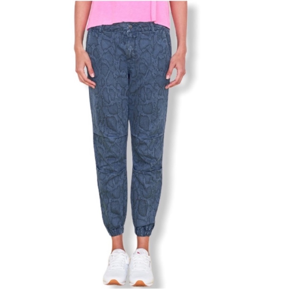 Sundry Blue Snake Print Patterned Joggers